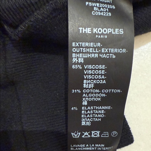 NWOT The Kooples Black Women's Sweater with OPEN LINK SLEEVE Detail - Picture 4 of 7